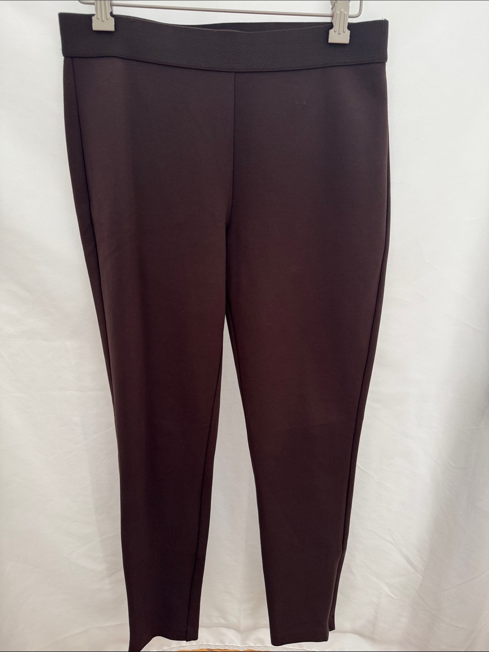 Talbots Stretch Ponte Slim Ankle Pants in Dark Brown Size Petite 6